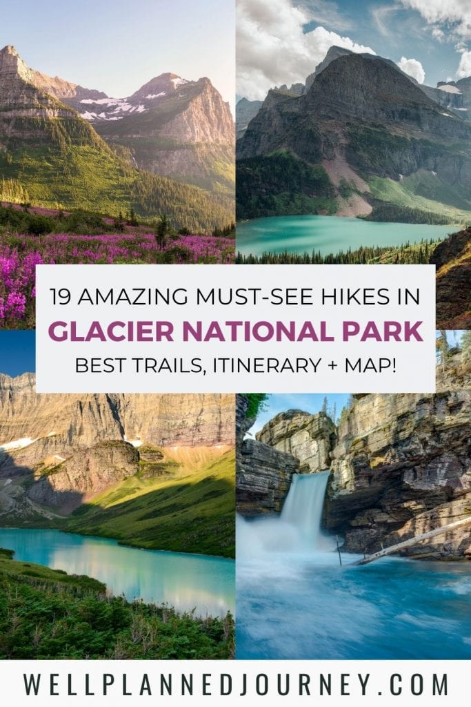 Best Hikes in Glacier National Park pinterest pin