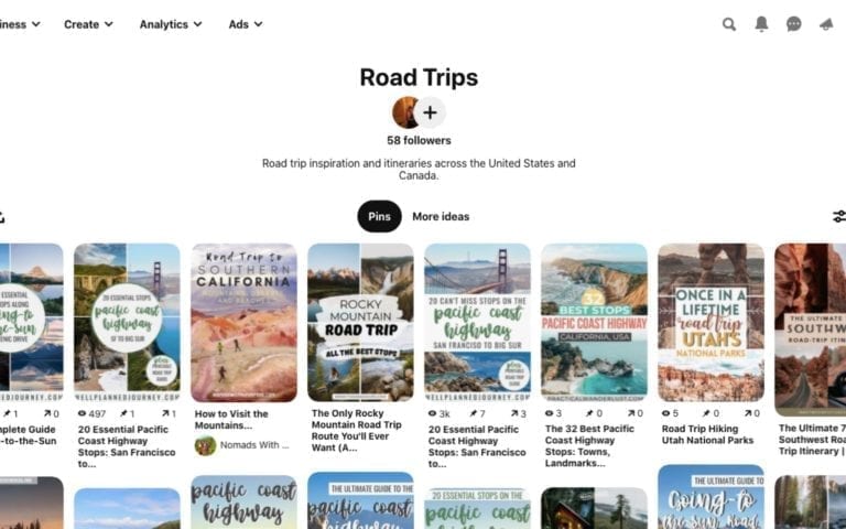 Pinterest is the best tool to get inspired to take a road trip.