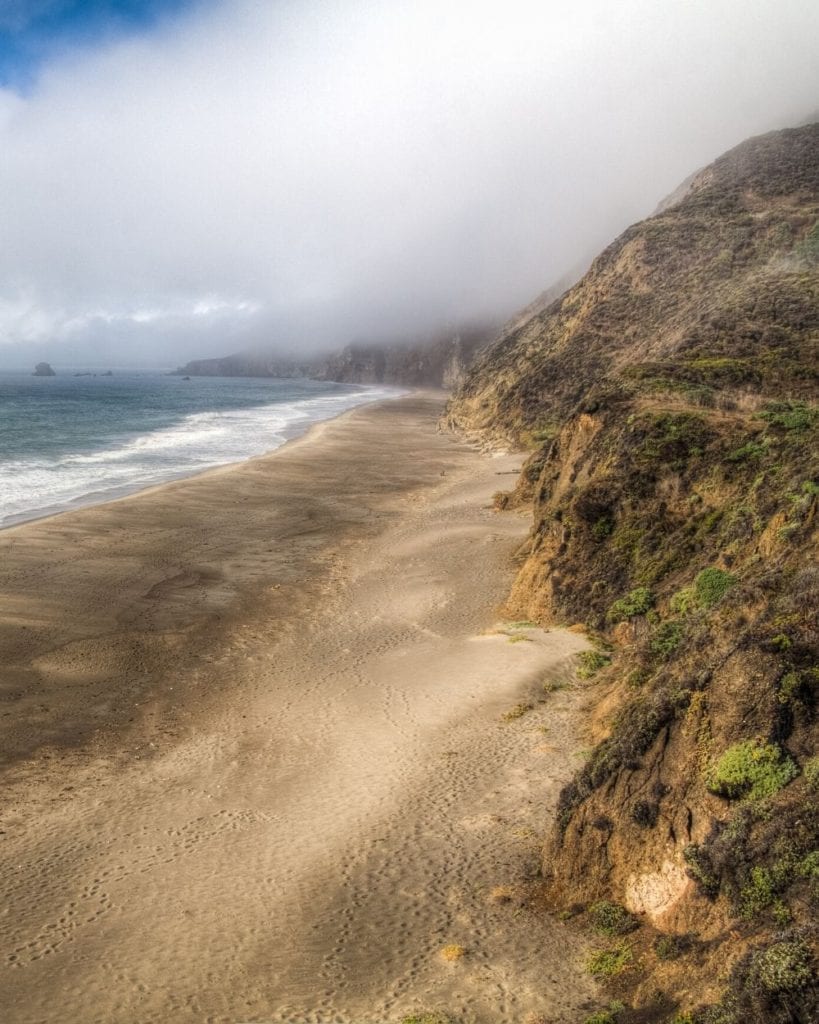 Pacific Coastline in Point Reyes National Seashore along the trail to Alamere Falls