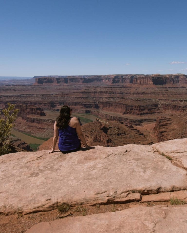 Looking over the edge at the canyon in Dead Horse Point State Park in Utah.