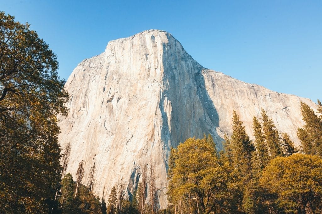 El Capitan as seen from Northside Drive in Yosemite National Park