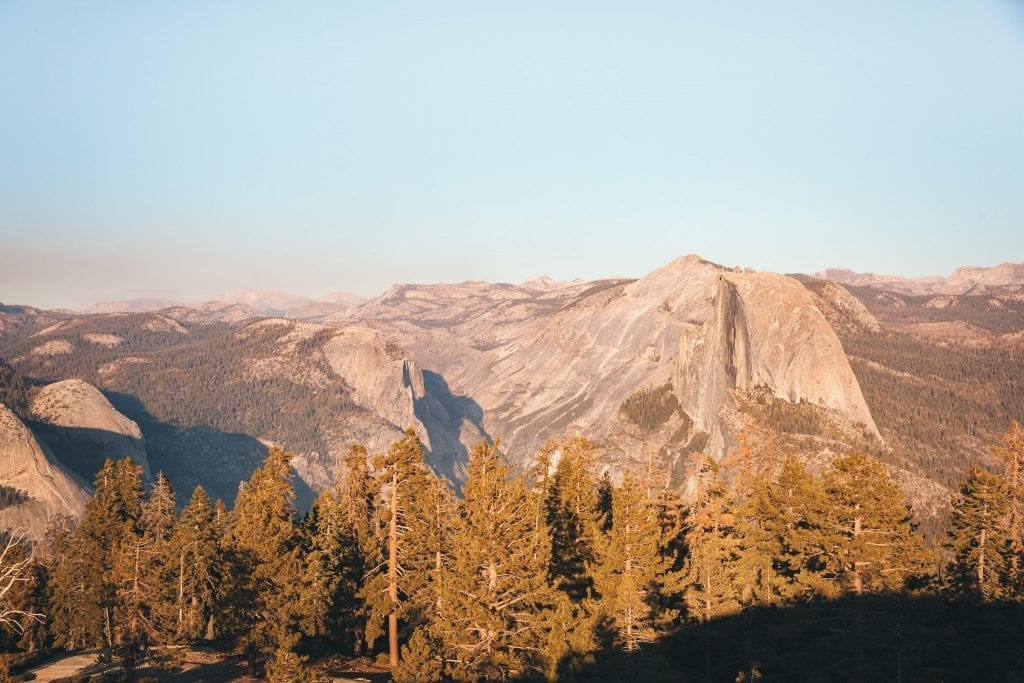 View of Half Dome from the top of Sentinel Dome in Yosemite National Park