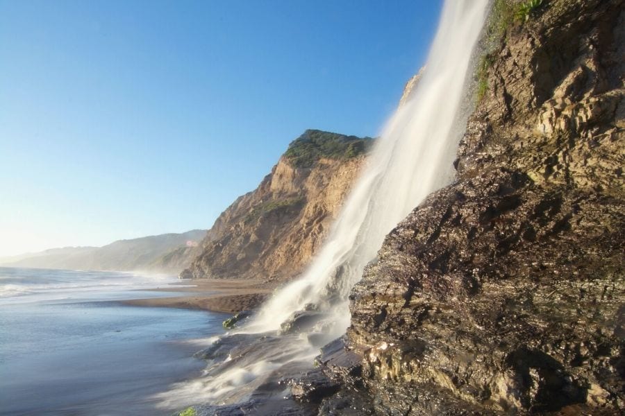 Alamere Falls as seen from the beach