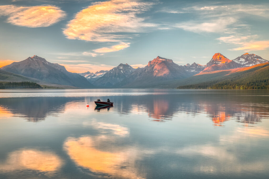 Sunset at Apgar Village in Glacier National Park