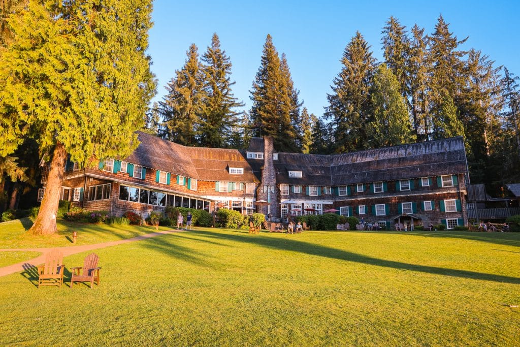 Sunset at Lake Quinault Lodge