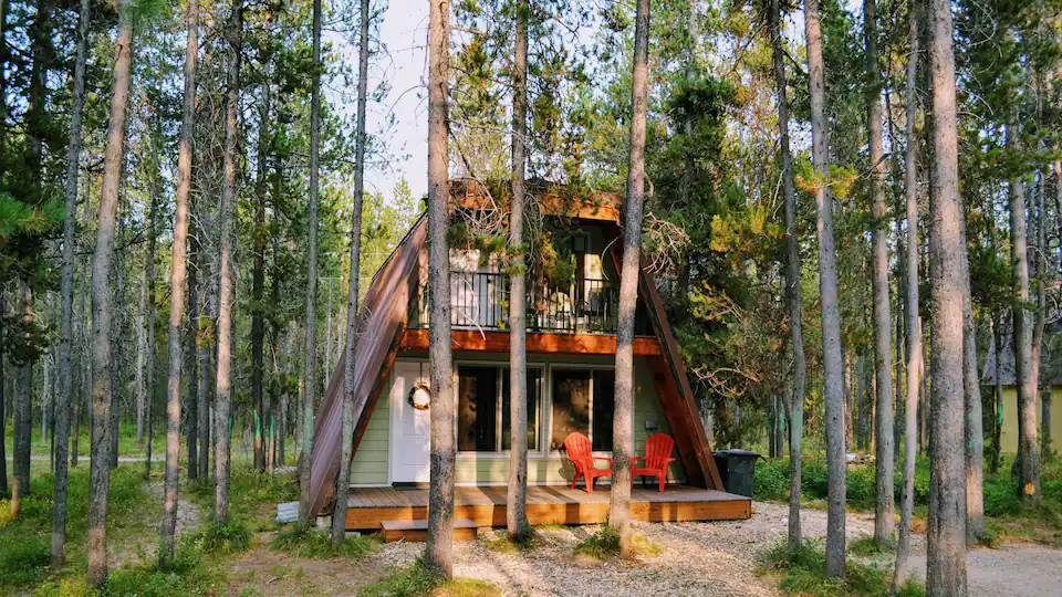 A-Frame in the woods near Yellowstone