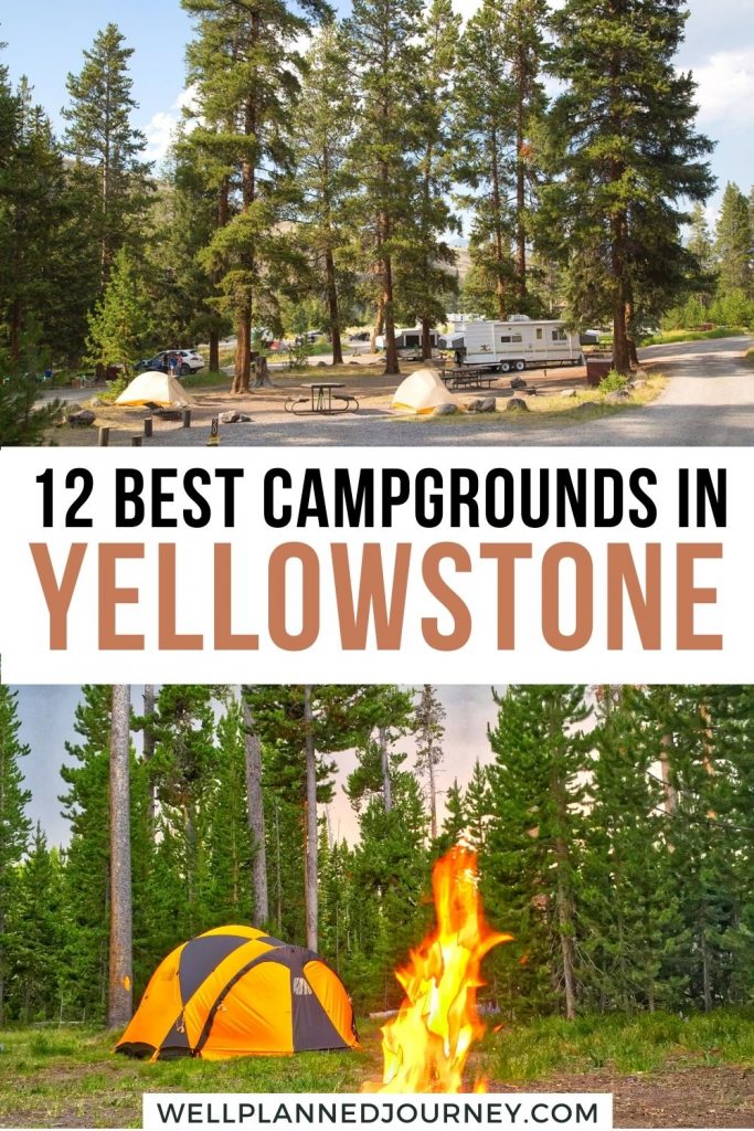 Best campgrounds in Yellowstone Pinterest Pin