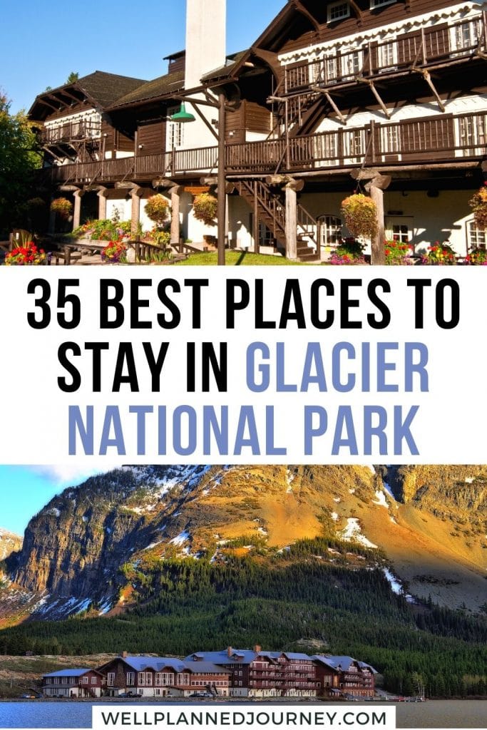 Best Places to Stay in Glacier National Park Pinterest Pin