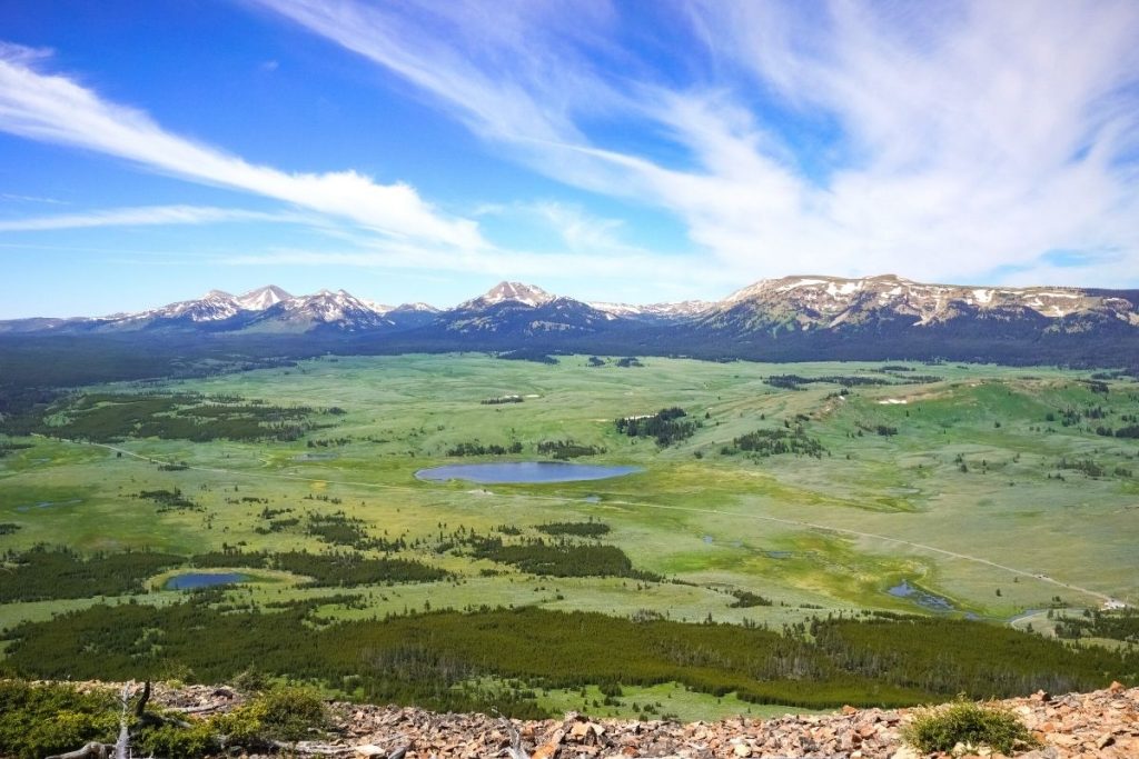 Expansive valley seen from Bunsen Peak in Yellowstone