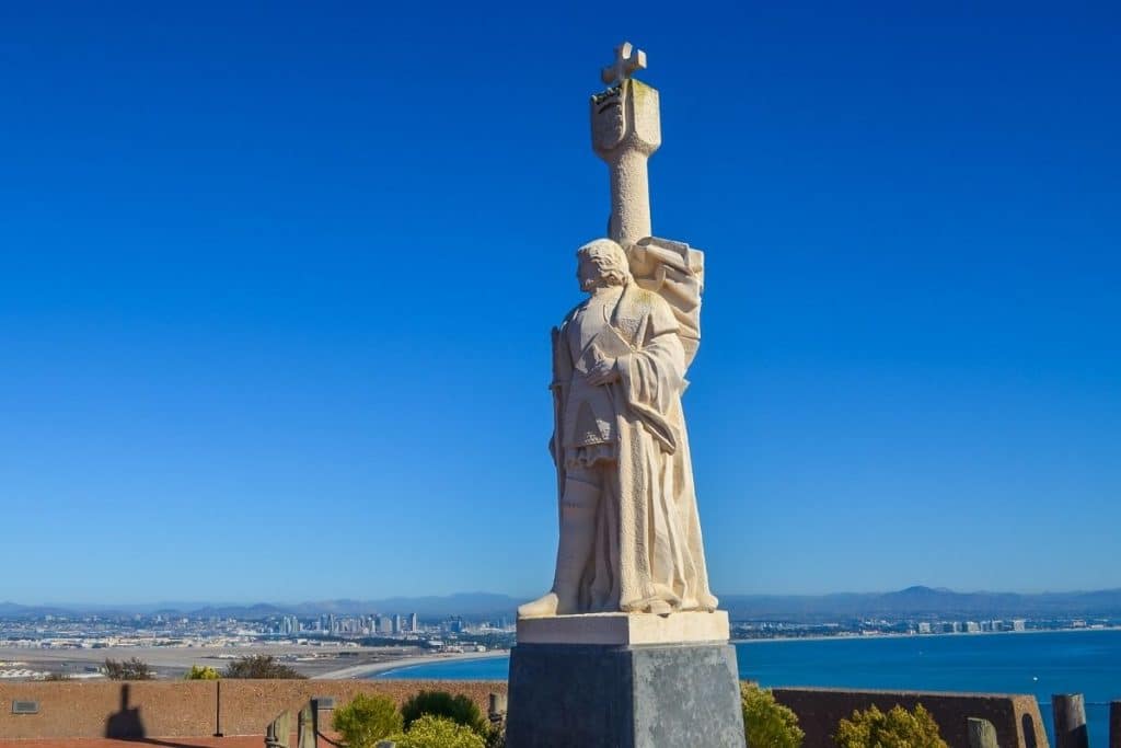 Statue atop Cabrillo National Monument