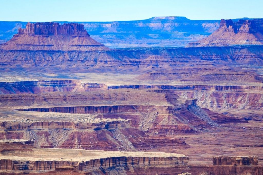 Canyons and valleys in the distance in the Maze District of Canyonlands