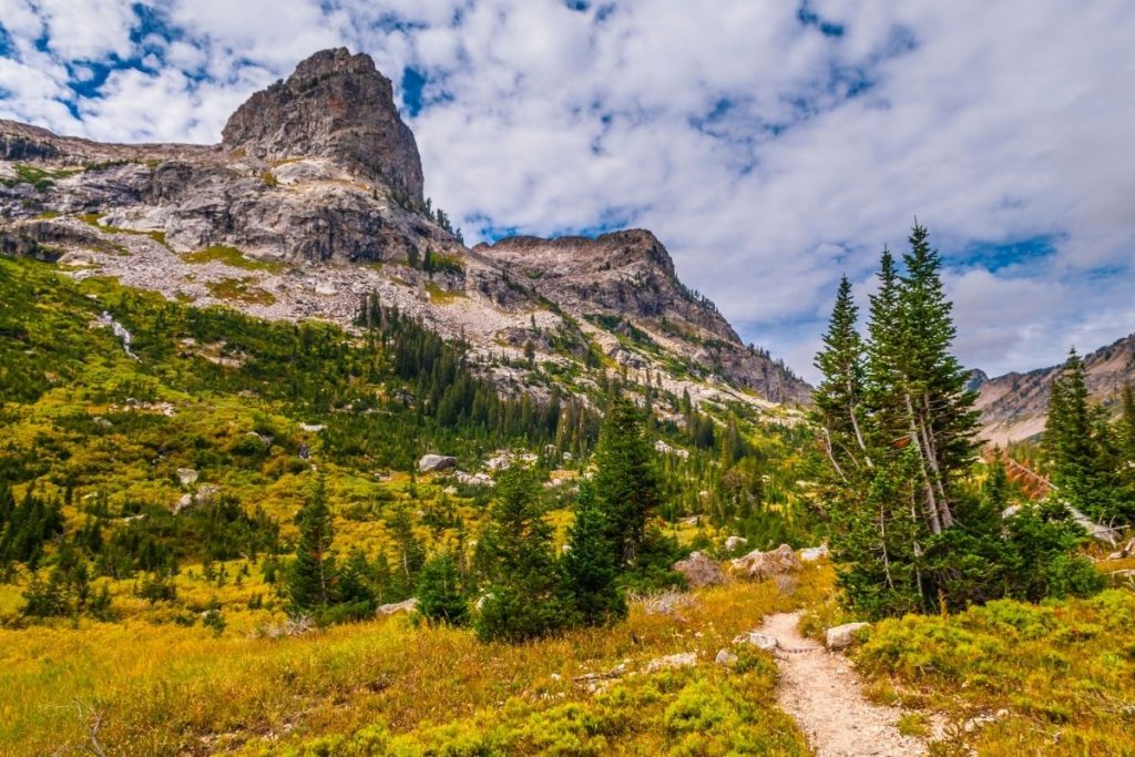 Mountain peaks in Cascade Canyon in Grand Teton