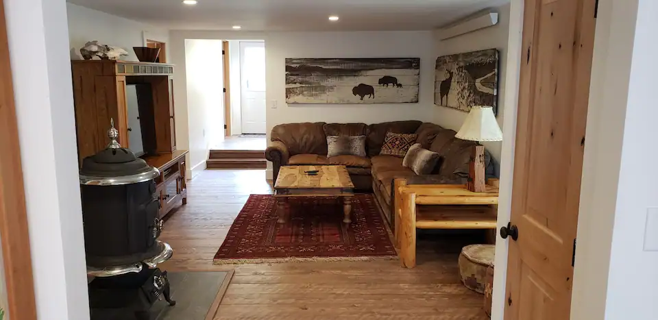 Living room of Airbnb in Gardiner, MT