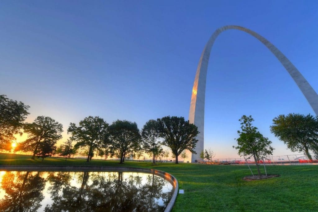 Gateway Arch along the watch in St. Louis, Missouri