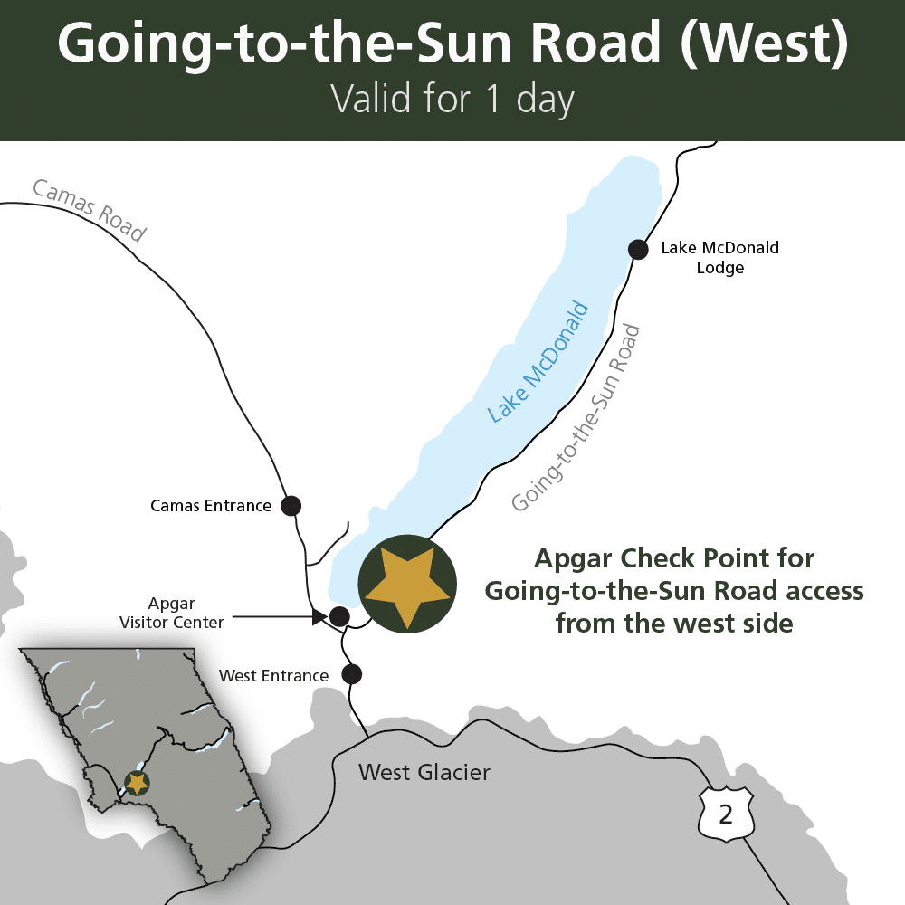 Going to the Sun Road reservation area in Glacier National Park for 2024