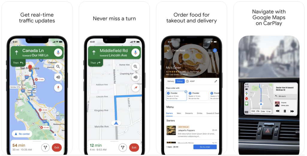 Google Maps app screenshot