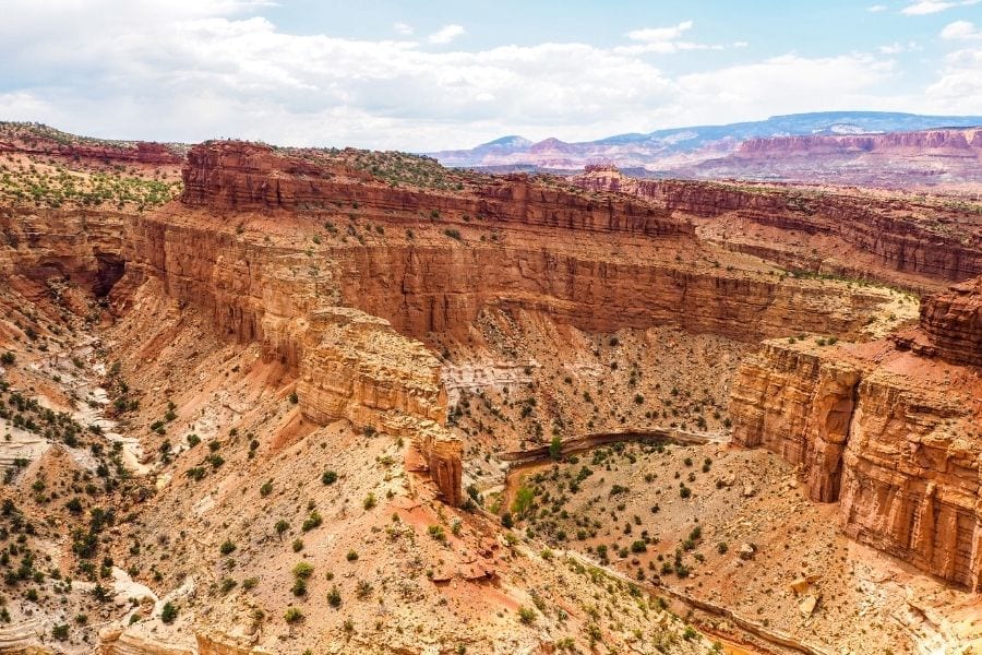 Goosenecks Overlook viewpoint in Capitol Reef National Park