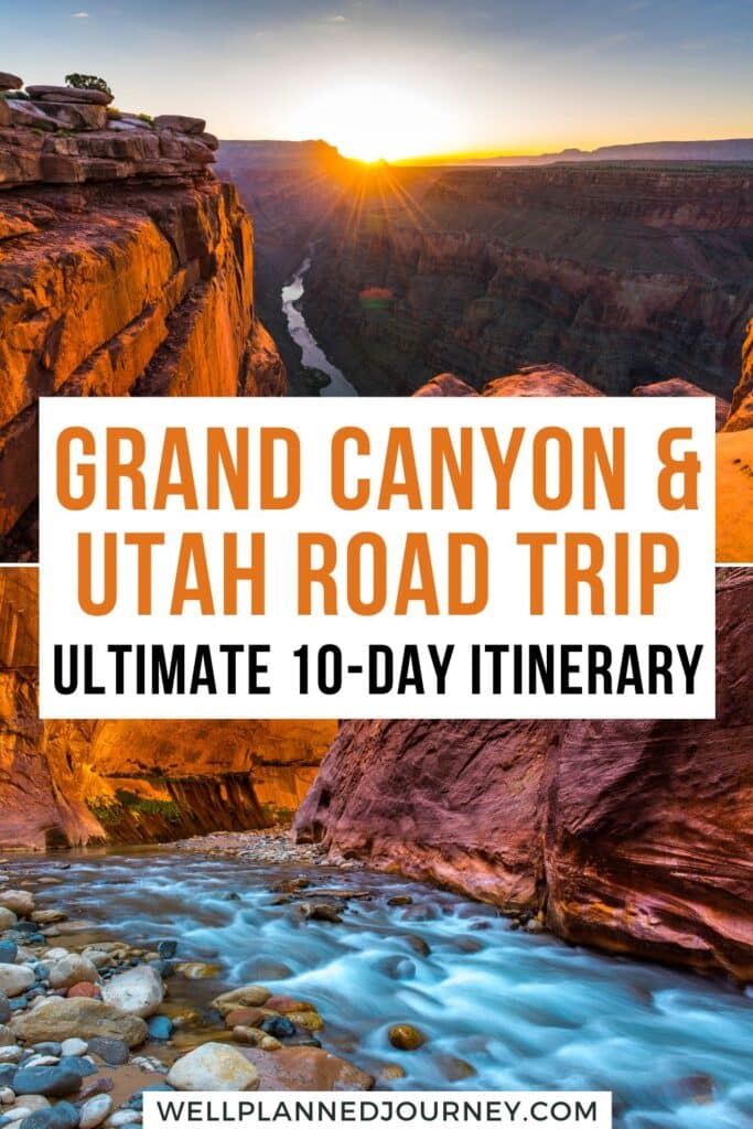 Grand Canyon to Zion National Park Road Trip Pinterest Pin