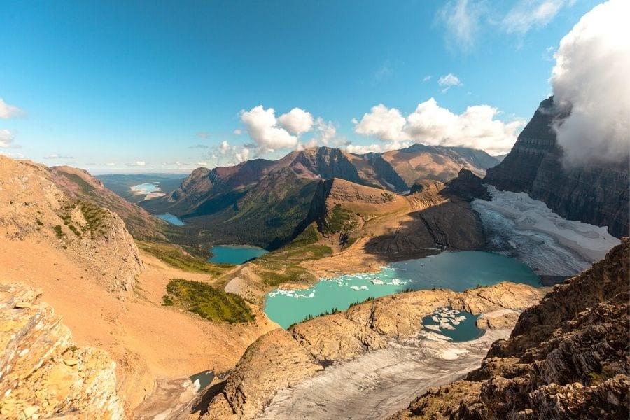 View from Garden Wall Grinnell Glacier Overlook in Glacier National Park