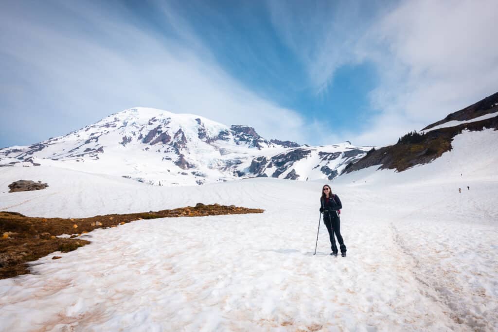 Snowcovered Skyline Trail in Mount Rainier National Park