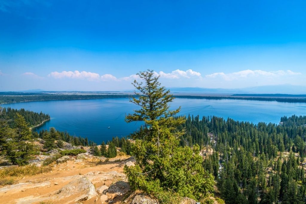 View overlooking Jenny Lake from Inspiration Point in Grand Teton