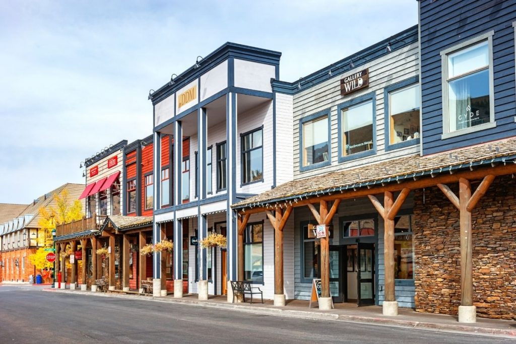 Old western style building in downtown Jackson Wyoming