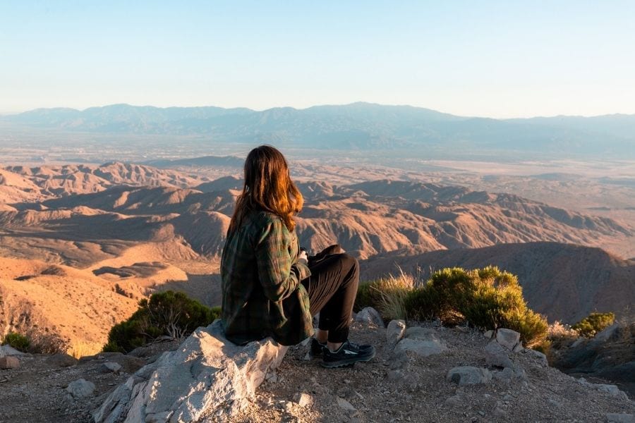 Viewing sunset from Keys View in Joshua Tree National Park