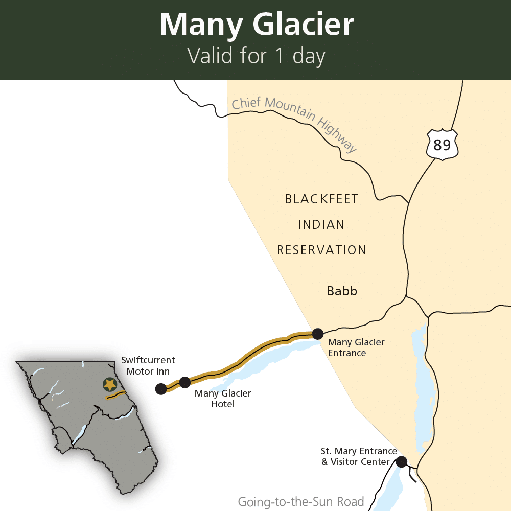 Many Glacier reservation area in Glacier National Park for 2024