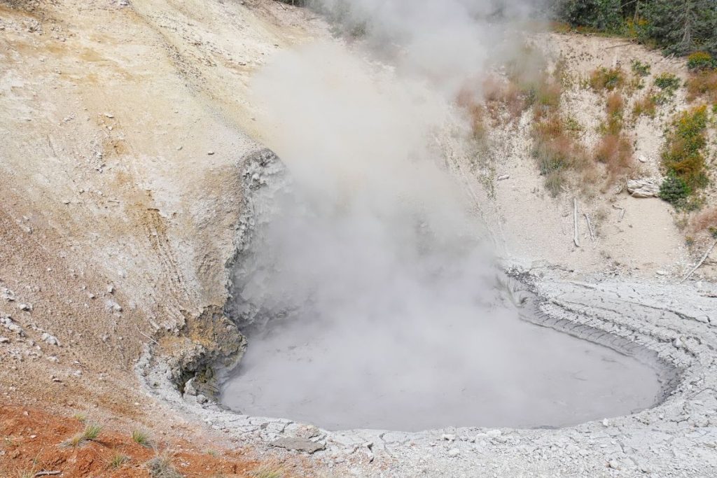 Steaming mud pot in Yellowstone