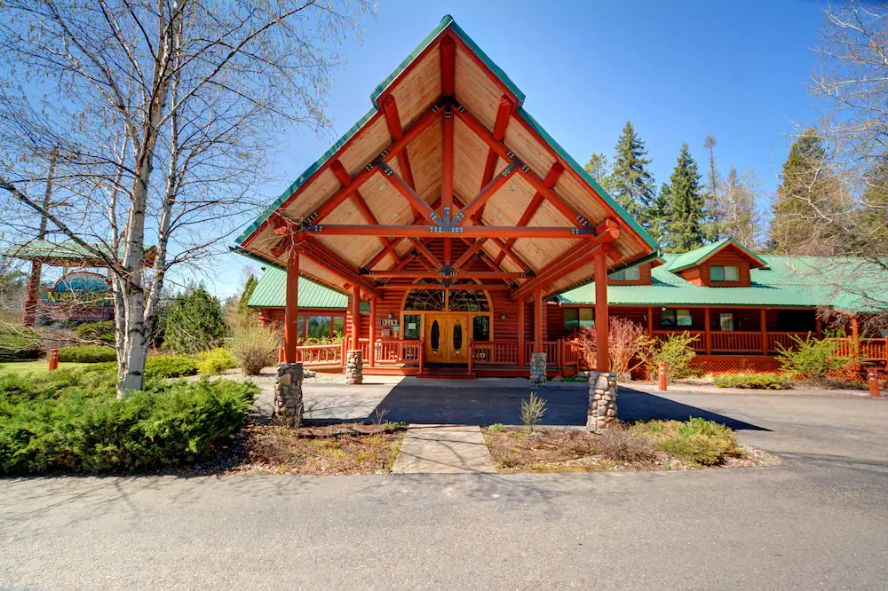 Exterior of the front of North Forty Resort in Columbia Falls near Glacier National Park