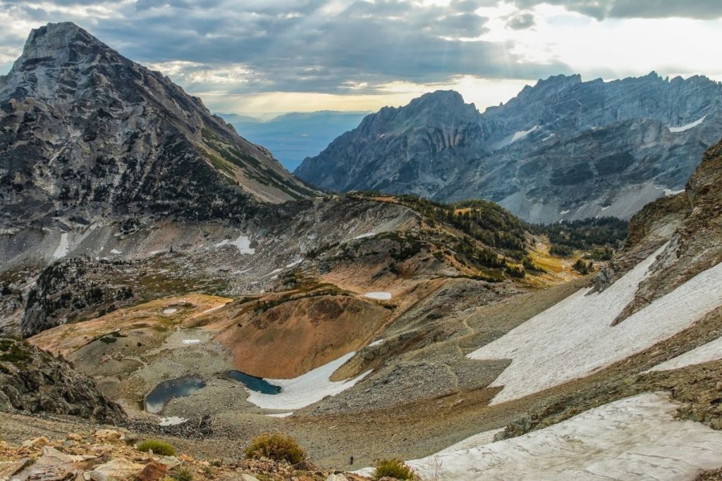 Snowfields at Paintbrush Divide in Grand Teton