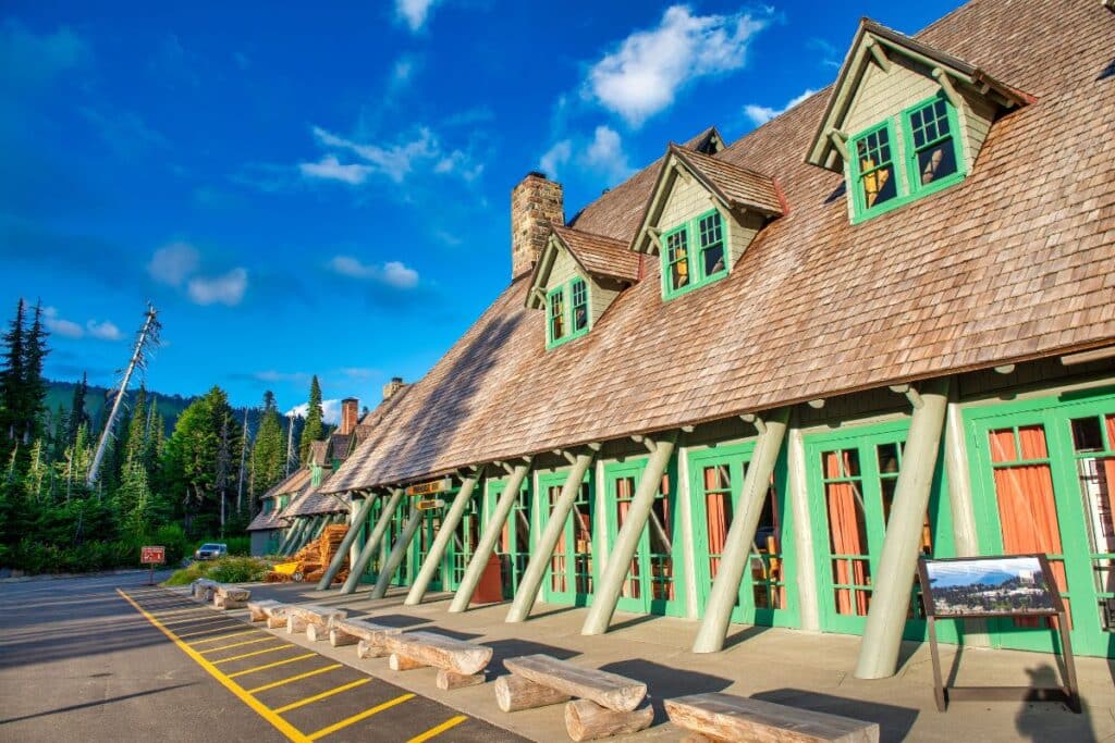 Front of Paradise Inn in Mount Rainier National Park