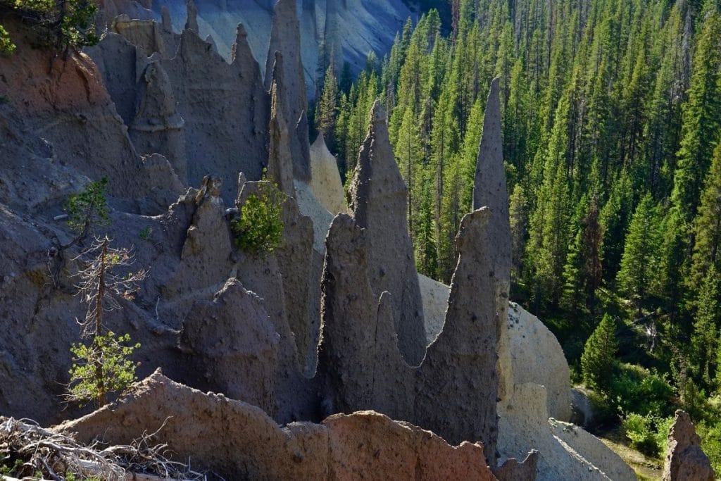 Pinnacle spires in Crater Lake National Park