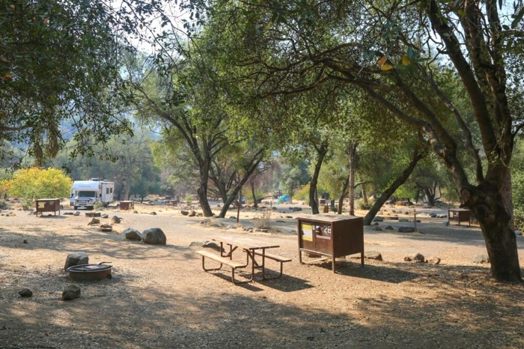 Campsite in Potwisha Campground in Sequoia National Park