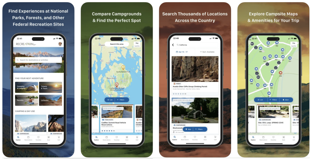 Recreation.gov app screenshot