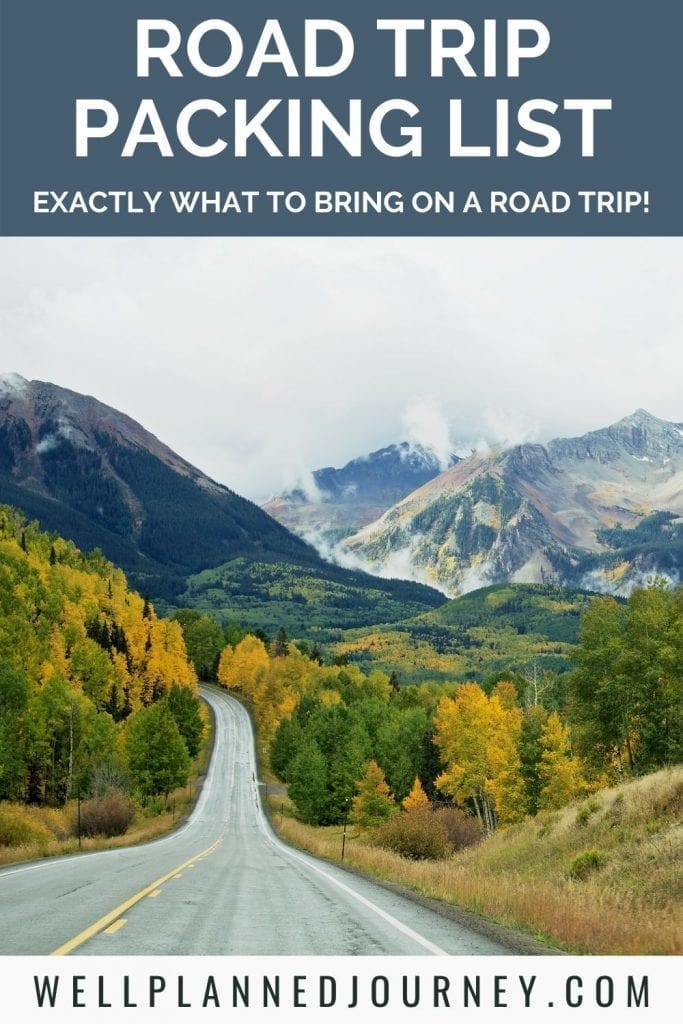 100+ road trip essentials for your road trip packing list Pinterest pin