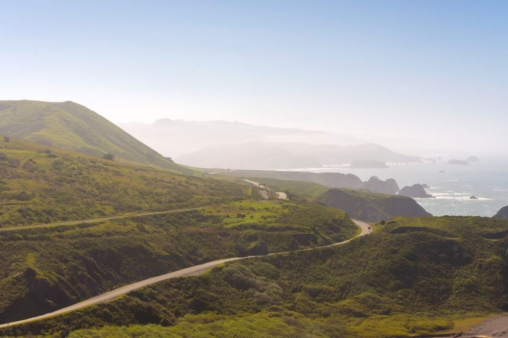 Coastal view on San Francisco road trip