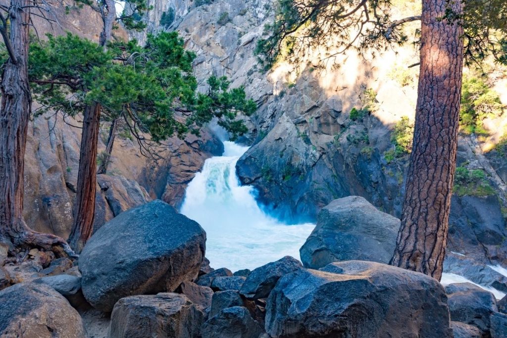 Cascades at Roaring River Falls Trail in Kings Canyon