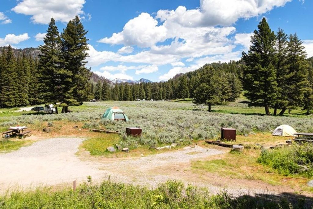 Tents at Slough Creek Campground in Yellowstone