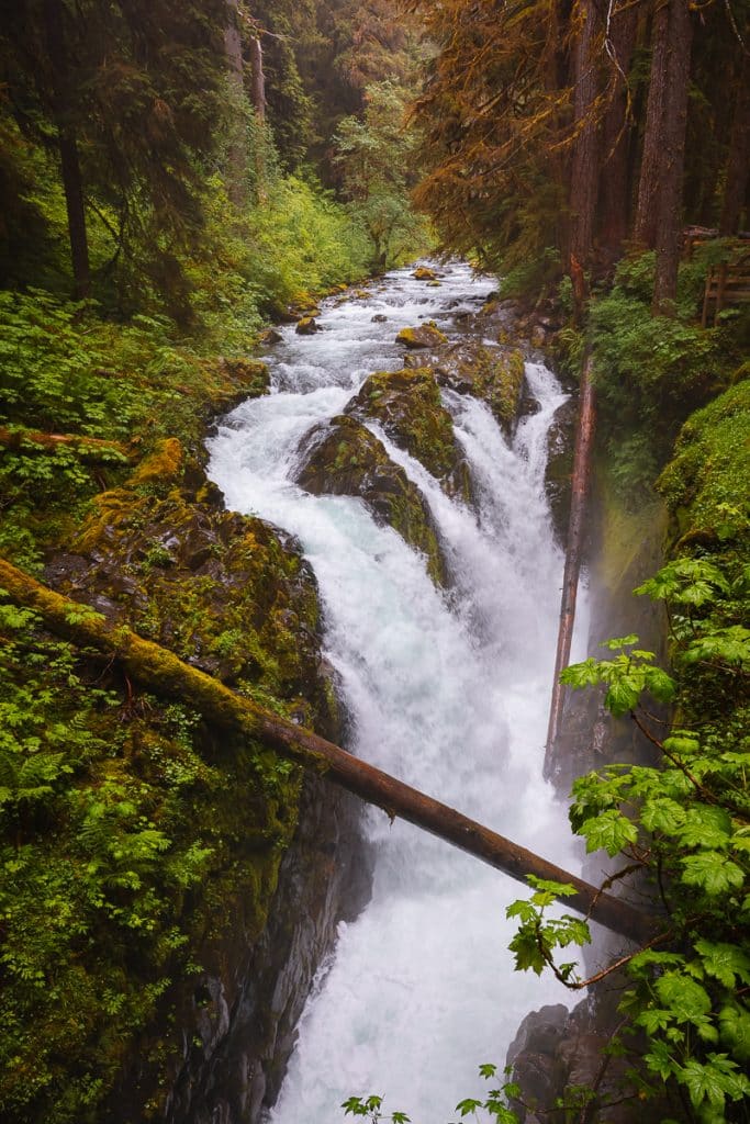 Sol Duc Falls waterfall in Olympic National Park