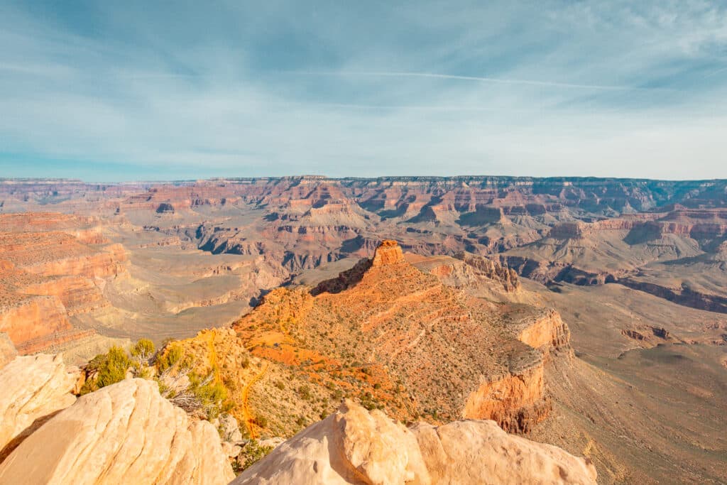 South Kaibab Trail view of Skeleton Point in Grand Canyon National Park South Rim