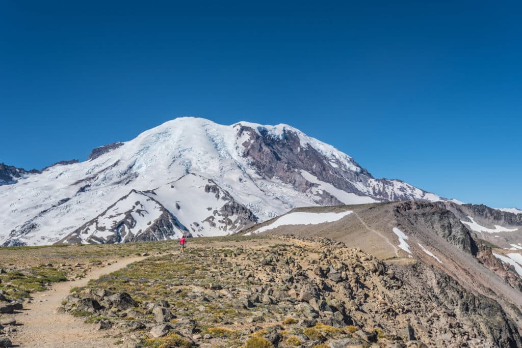 Burroughs Mountain Trail with views of Mount Rainier in Mount Rainier National Park