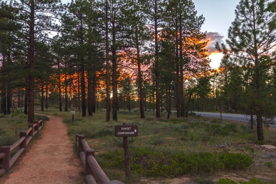 Sign for Sunset Campground in Bryce Canyon National Park