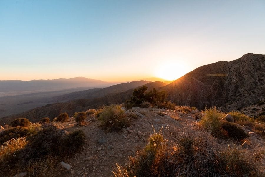 Sunset from Keys Viewpoint in Joshua Tree National Park