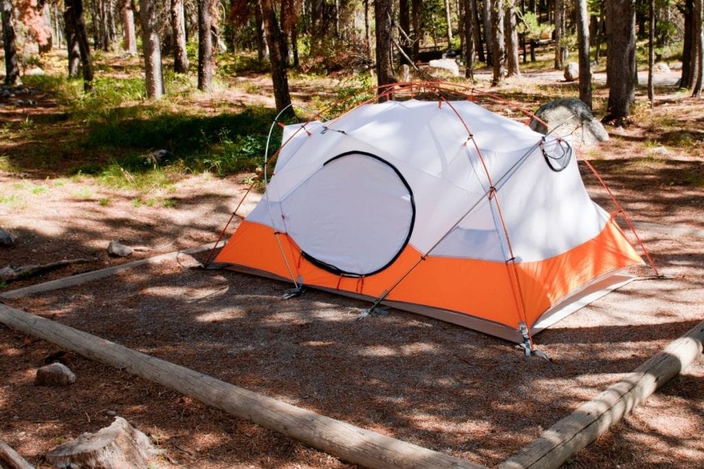 Tent in Jenny Lake Campground in Grand Teton