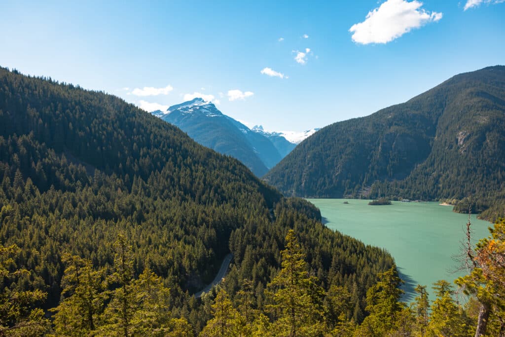 View of Diablo Lake from the Thunder Knob Trail in North Cascades National Park