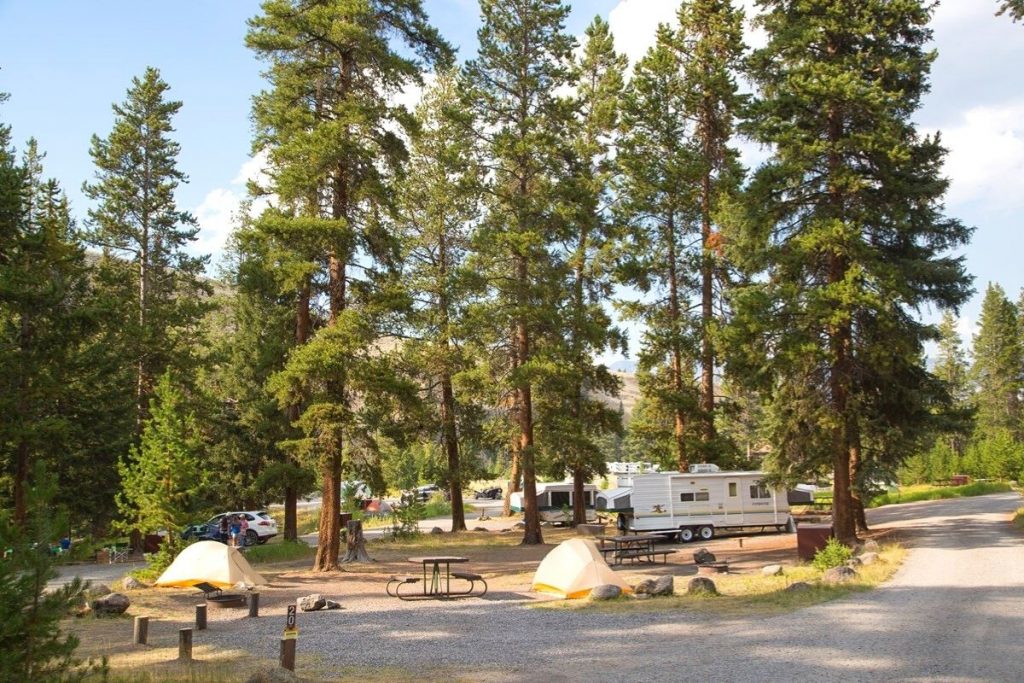 Tents at Tower Fall Campground in Yellowstone