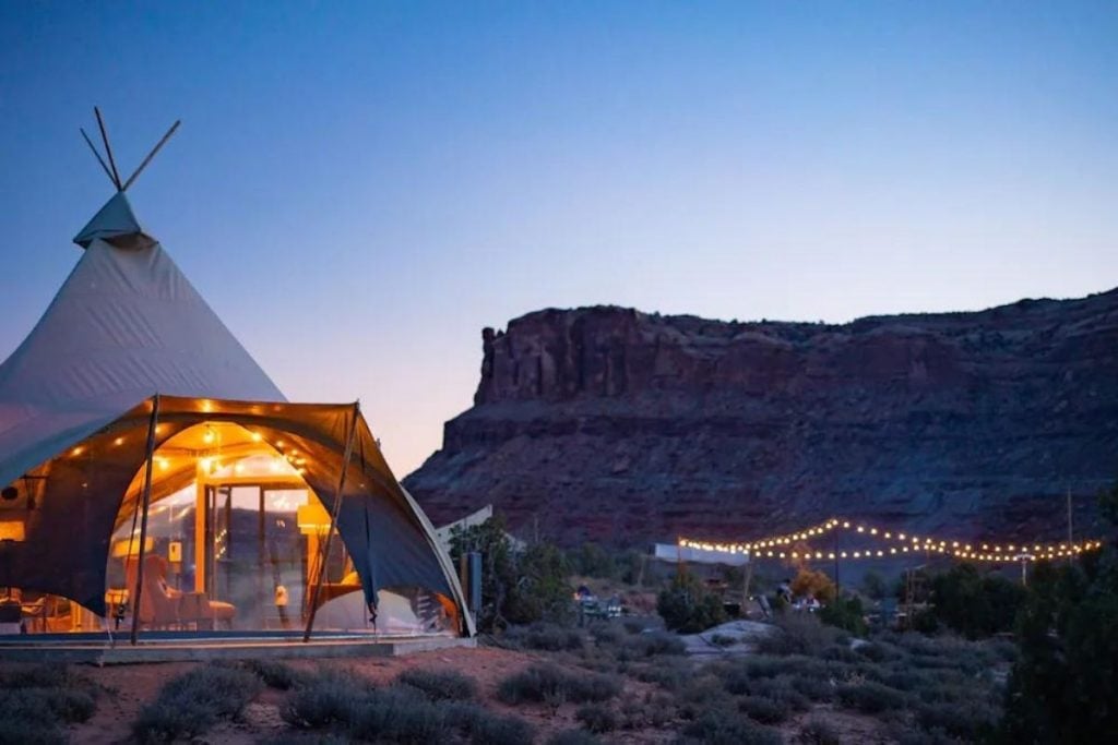 Under Canvas Moab hotel in Moab, Utah near Arches National Park