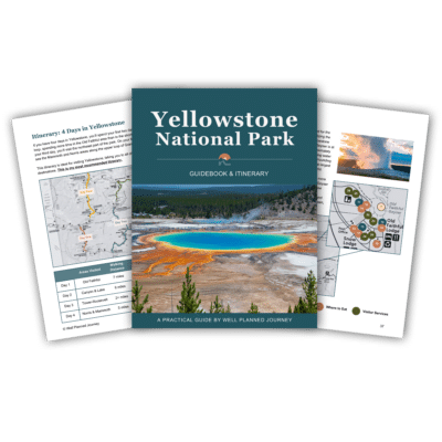 Preview of pages in the Yellowstone National Park Guidebook & Itinerary from Well Planned Journey