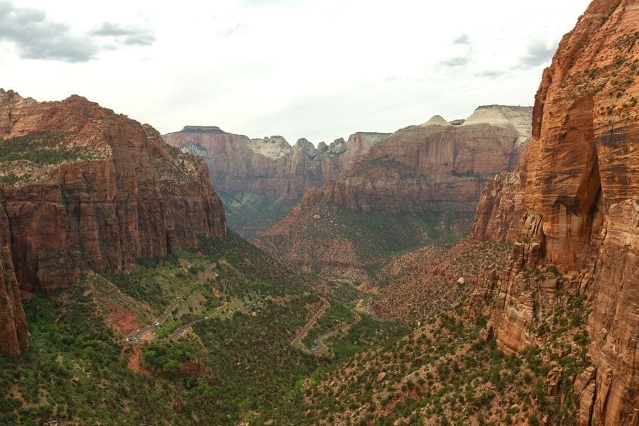 Canyon Overlook view of Zion Mount Carmel Scenic Highway in Zion National Park